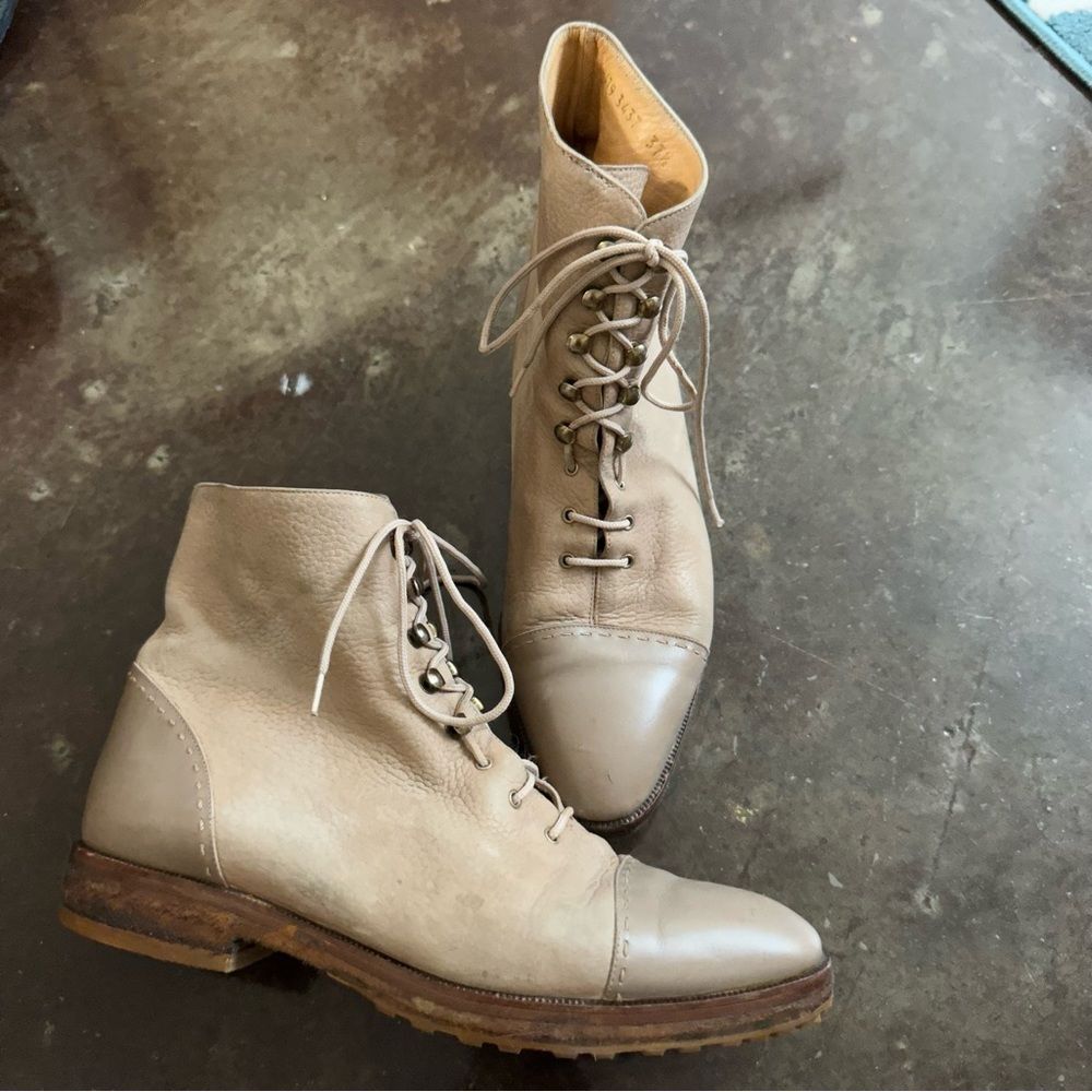 37.5 Celine tan leather boots